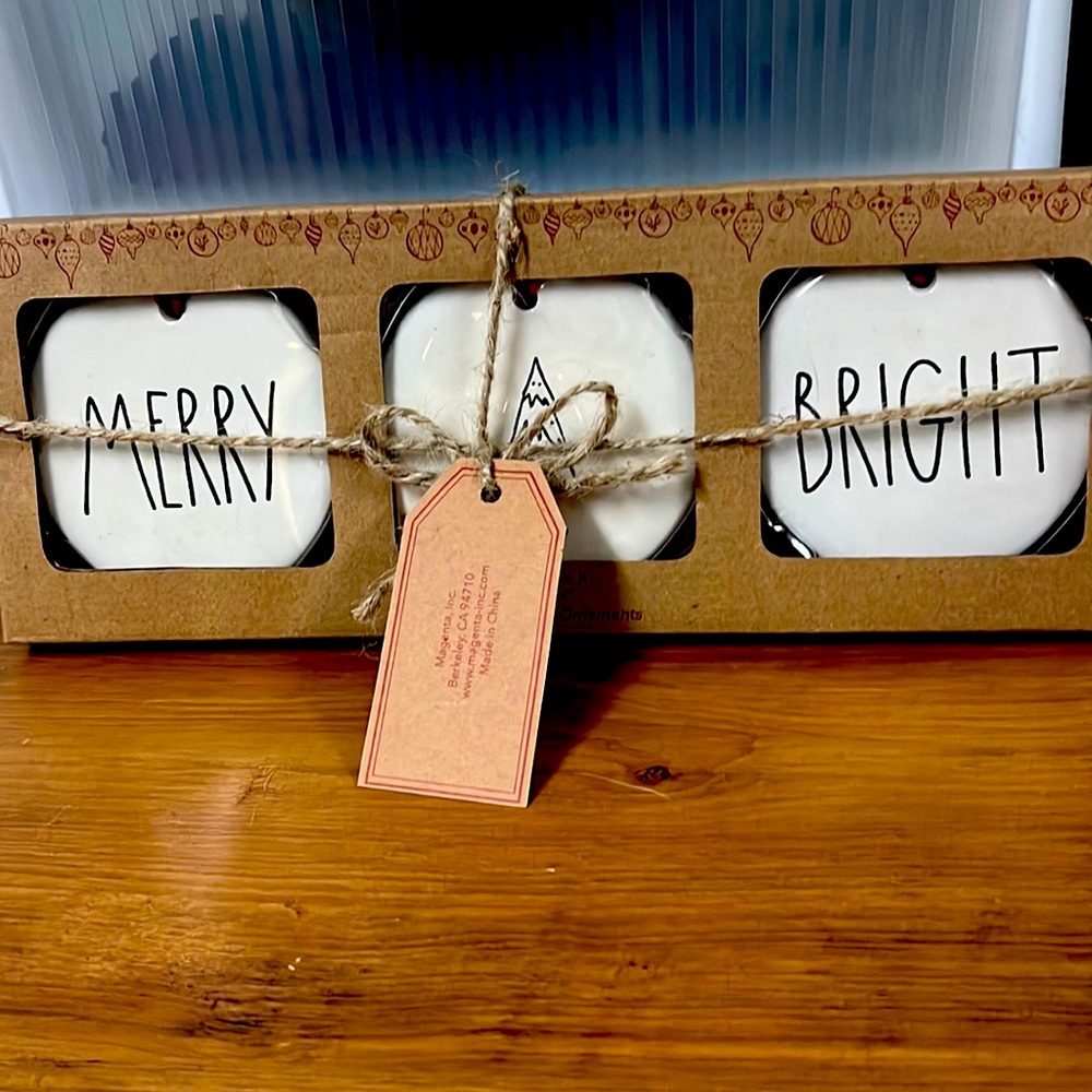 Rae Dunn Merry and Bright Ornaments. 🎄